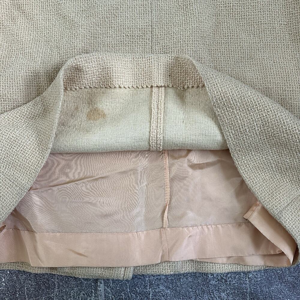 Women's Vintage 50's Brentshire Cream White Button Up Duster Coat Jacket Sz XL - Picture 6 of 7